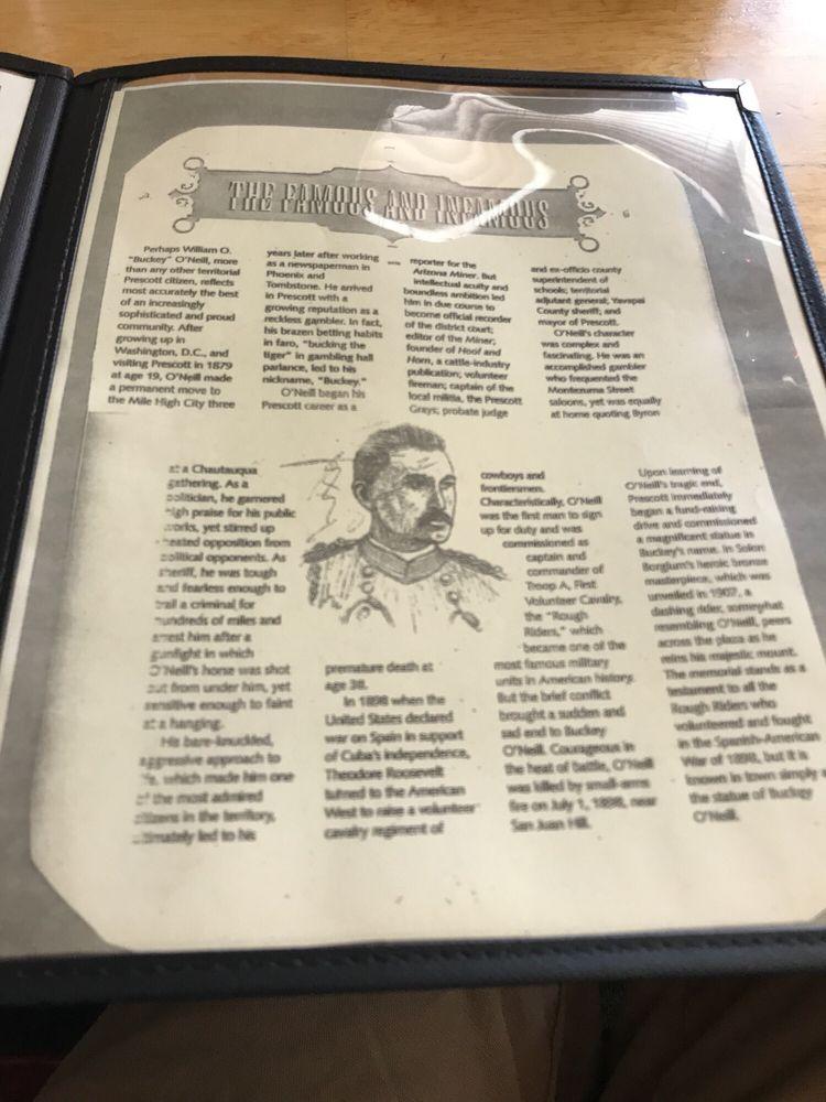 Menu at Waffle Iron restaurant, Prescott