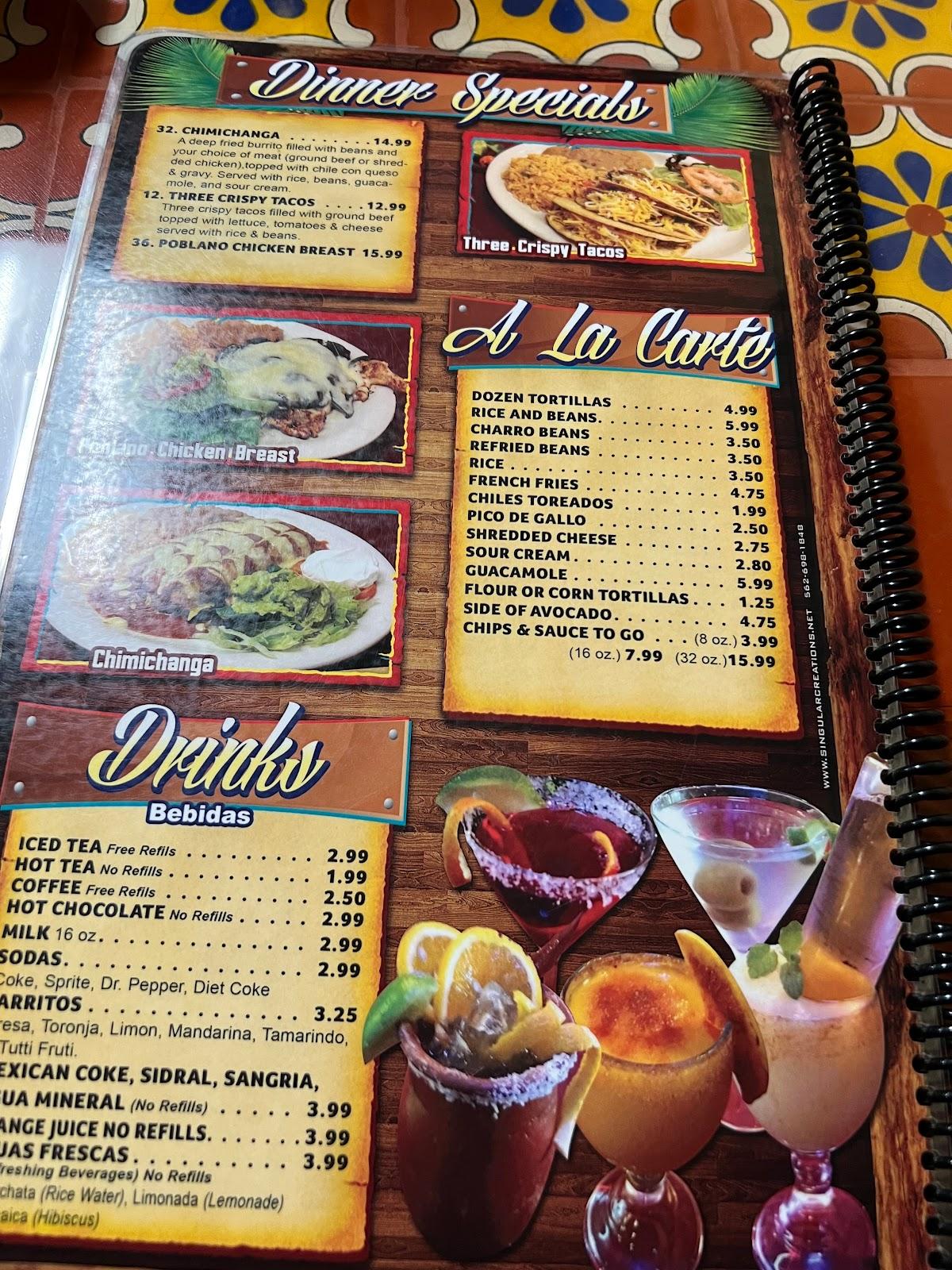 Menu at El Mexicano Grill & Cantina Midlothian restaurant, Midlothian
