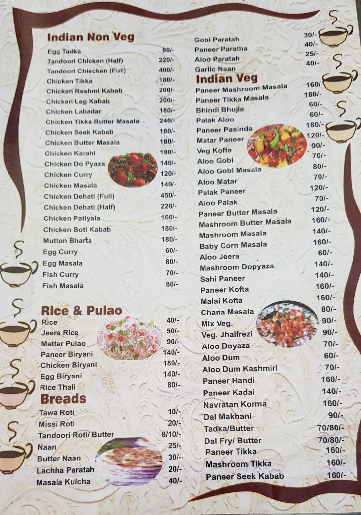 Menu at ShaanEPunjab Hotel Restaurant Hotel in Topchachi Dhanbad