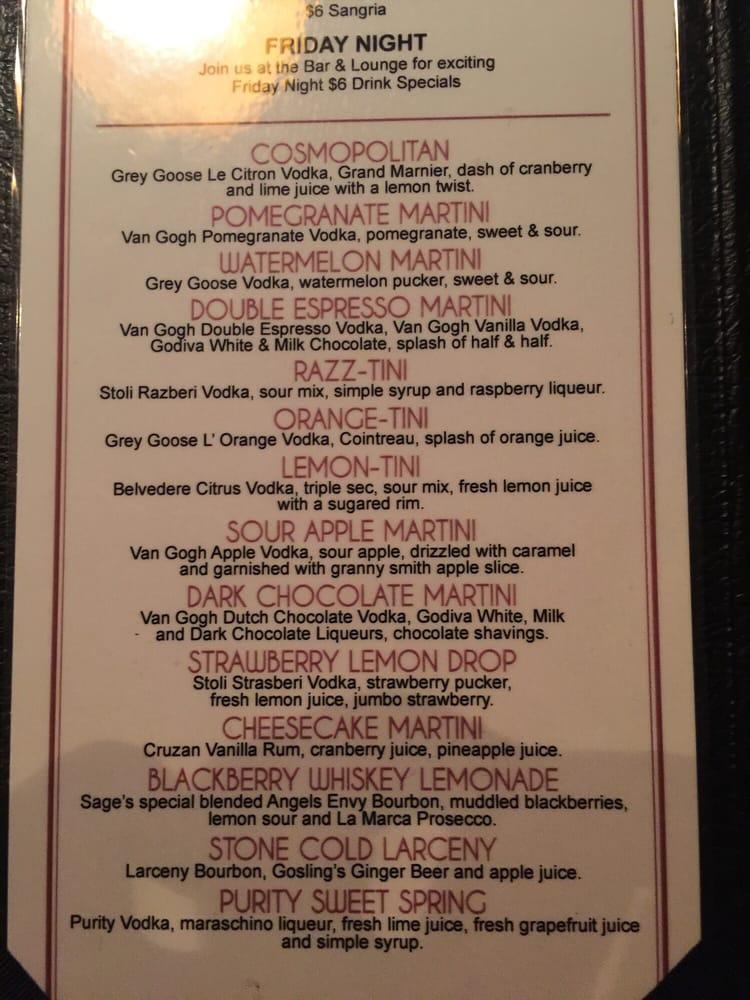Menu at Sage Woodfire Tavern Perimeter pub & bar, Atlanta