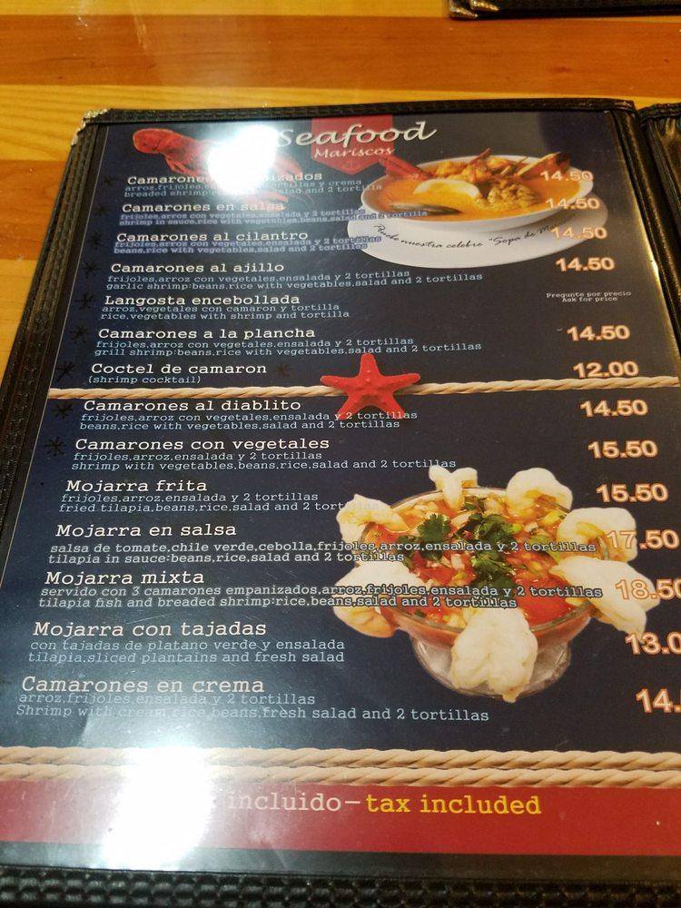 Menu at Costa Del Sol Restaurant, Central Falls