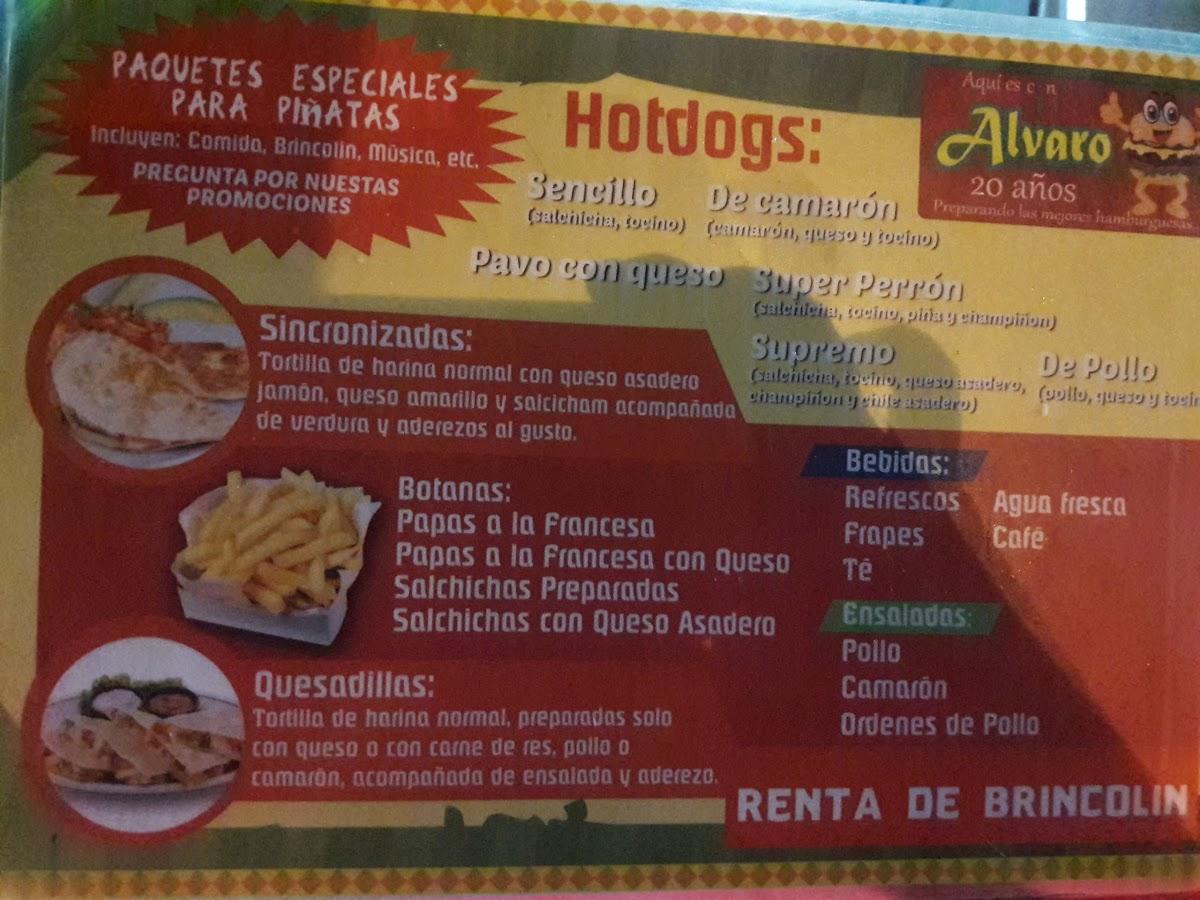 Menu at Hamburguesas Alvaro's restaurant, Jala