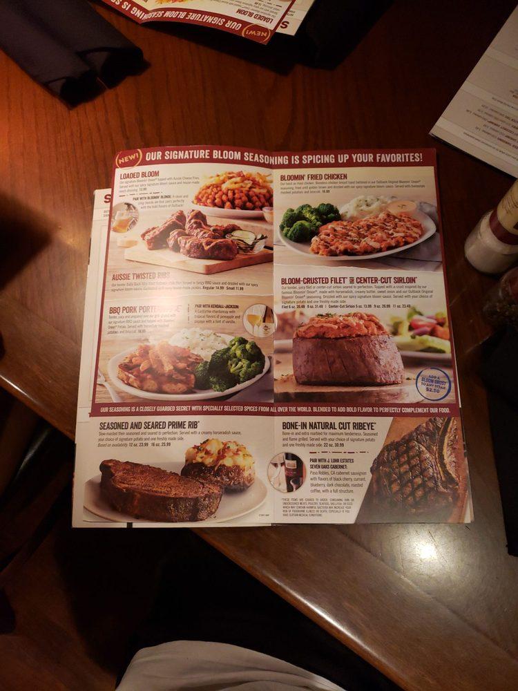 Menu at Outback Steakhouse, Laughlin