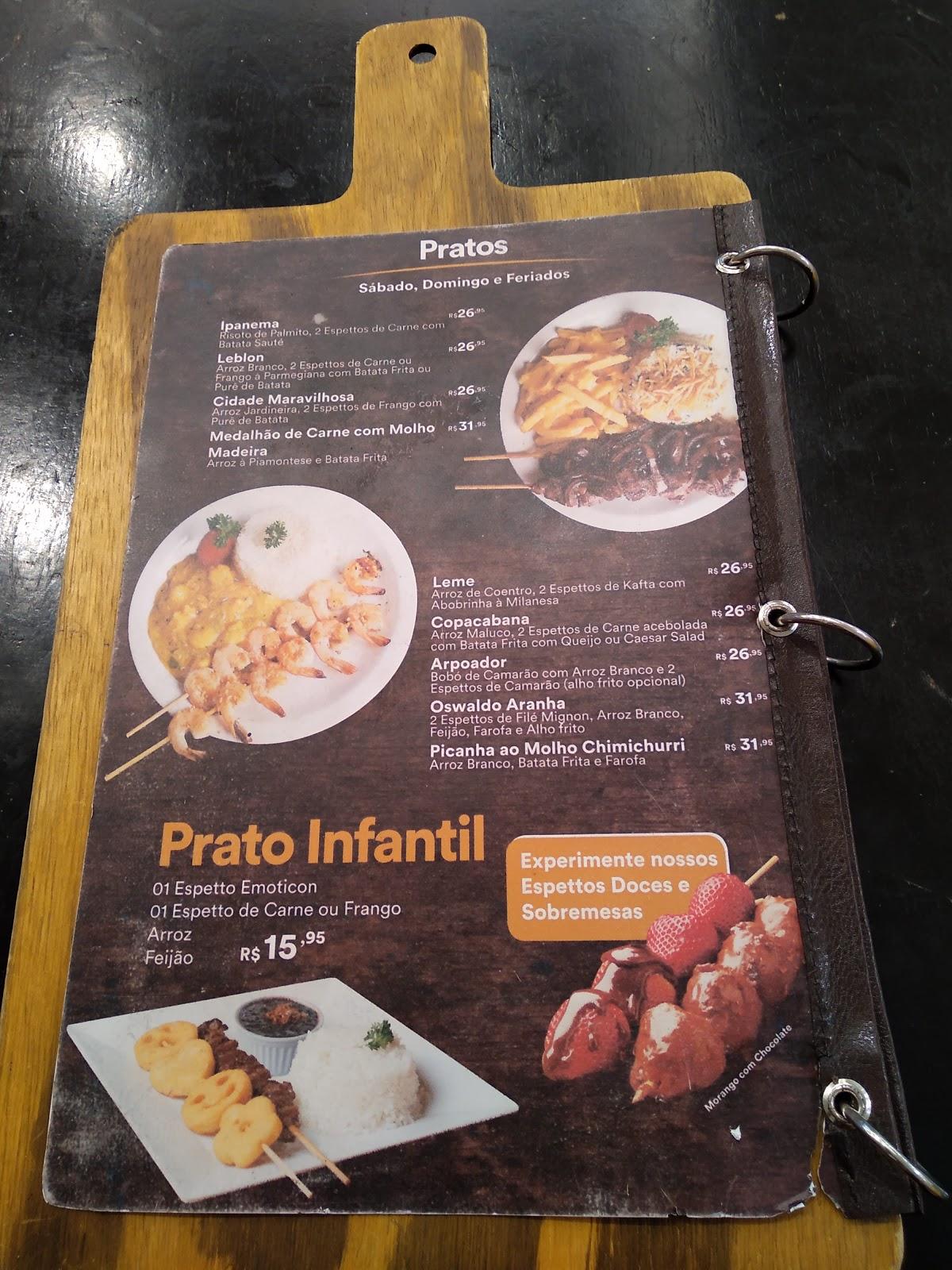 Espetto Carioca cardápio
