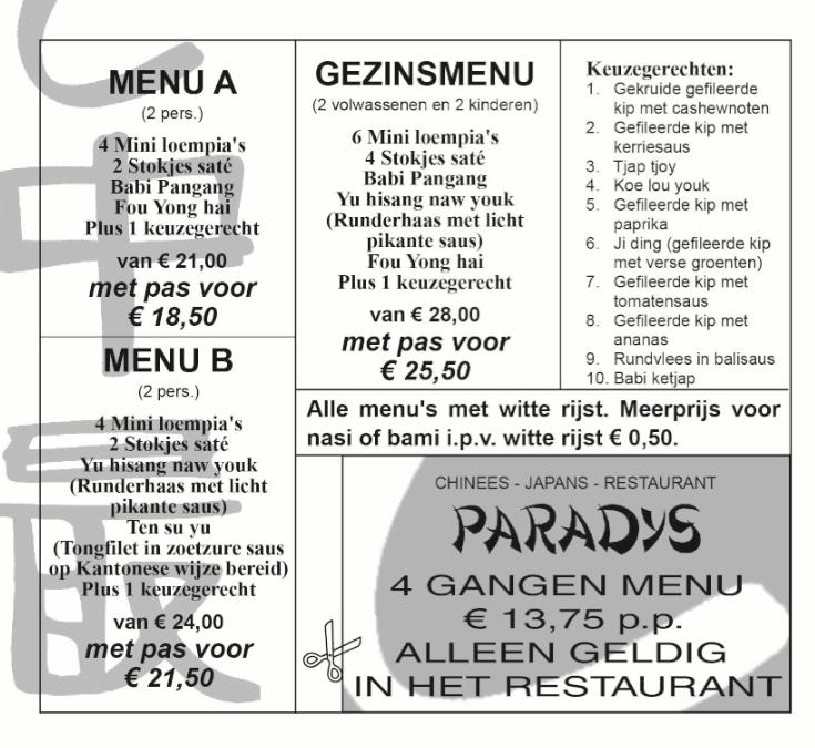 Carta de ChineesJapans Restaurant 