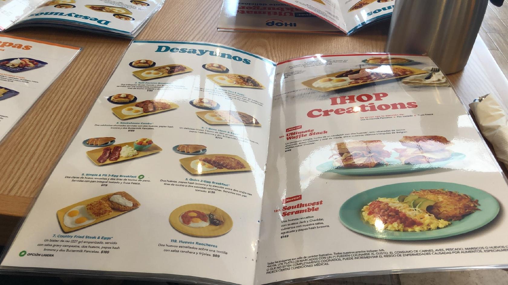 Menu at IHOP restaurant, Naucalpan, Perif. Blvd. Manuel Ávila Camacho 1840