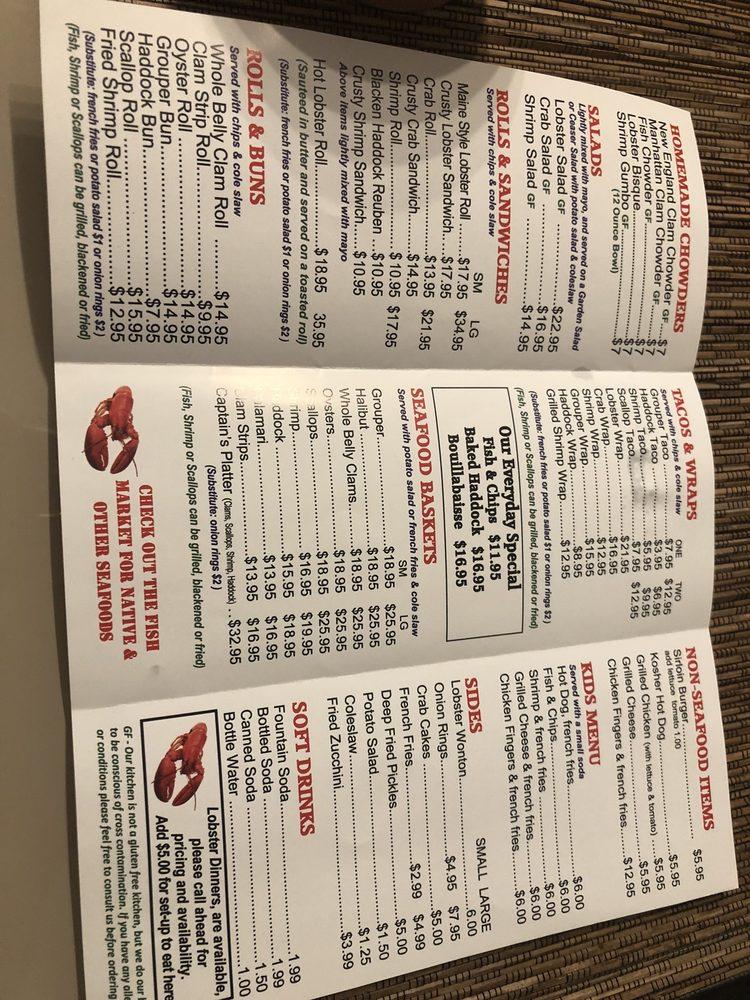Menu at Doug's Seafood restaurant, Bonita Springs