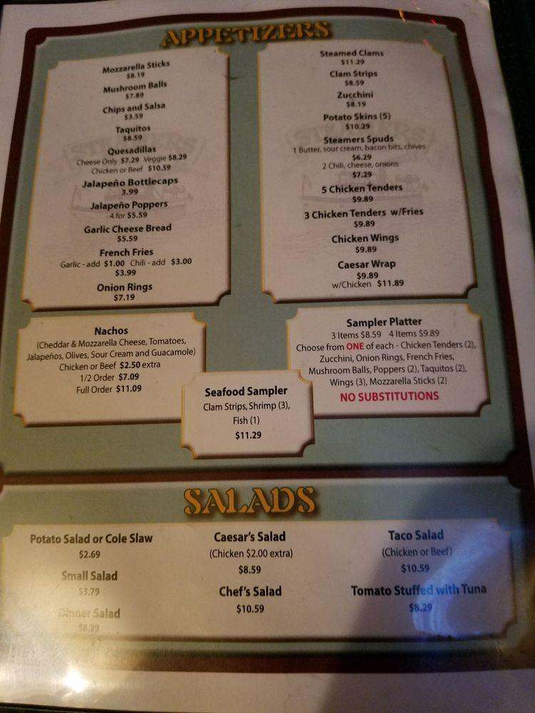 Menu at Steamers Bar & Grill, South Lake Tahoe