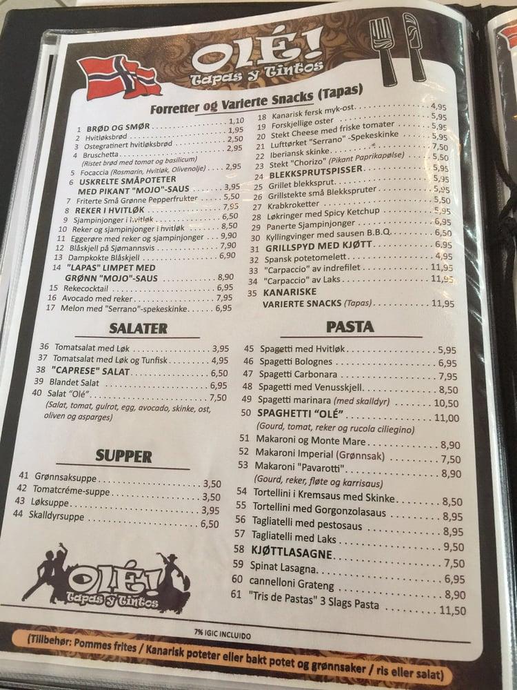 Menu at Restaurant Ole Tapas y Tintos, Lomo Quiebre