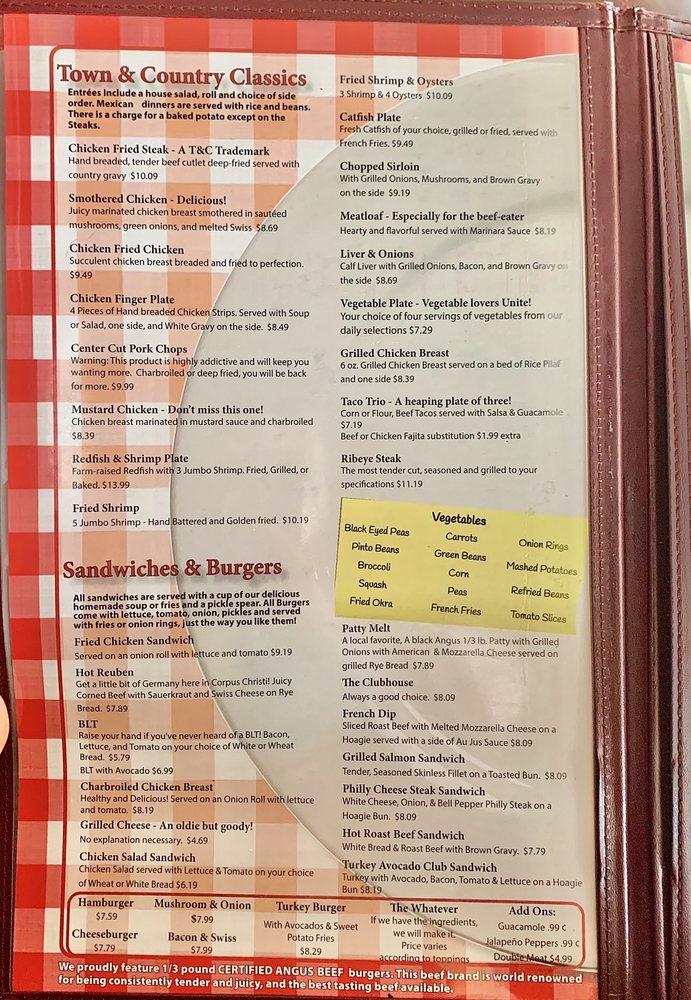 R533 Town And Country Cafe Menu 2021 09 