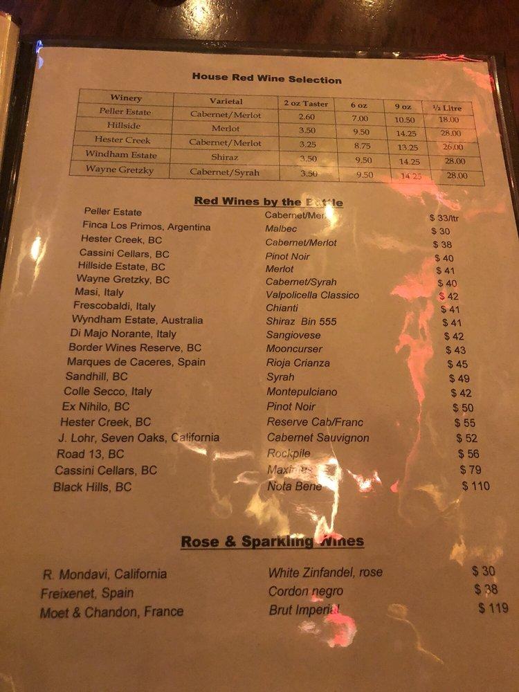 Menu at Powder Hounds Restaurant, Sun Peaks