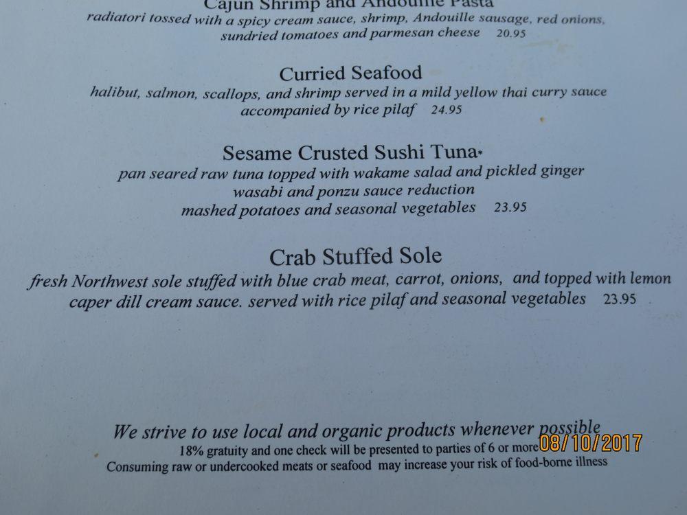 Carta del pub y bar 3 Rivers Grill, Hood River