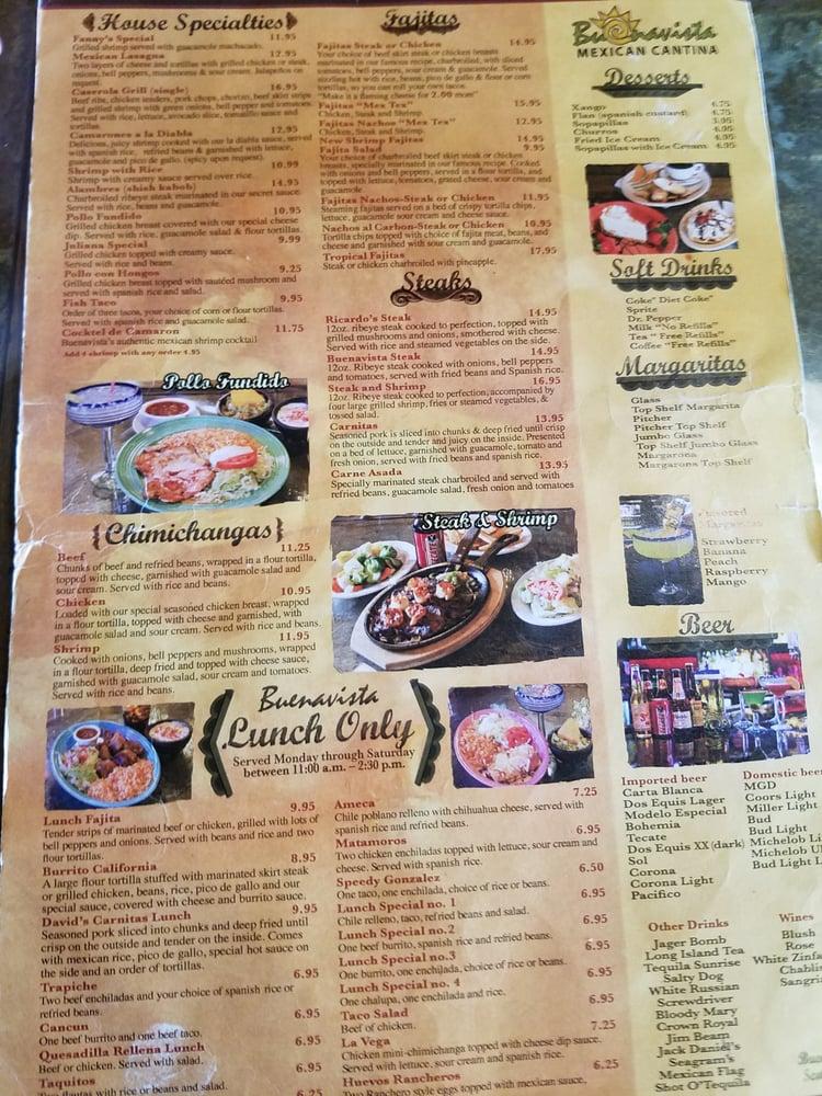 Scottsboro Menu – Buenavista Mexican Cantina