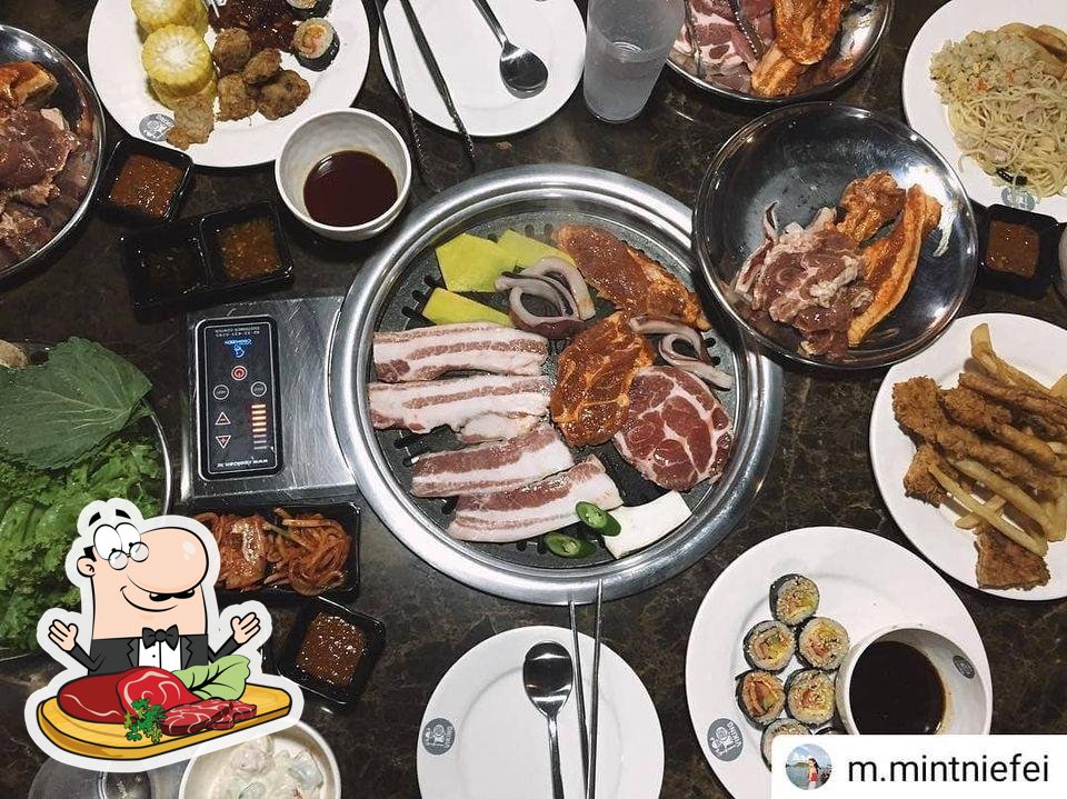 good beef and pork, there will be the scissors and tongs on each table for  cutting them into small pieces - Picture of Viking BBQ Korean Buffet,  Bangkok - Tripadvisor