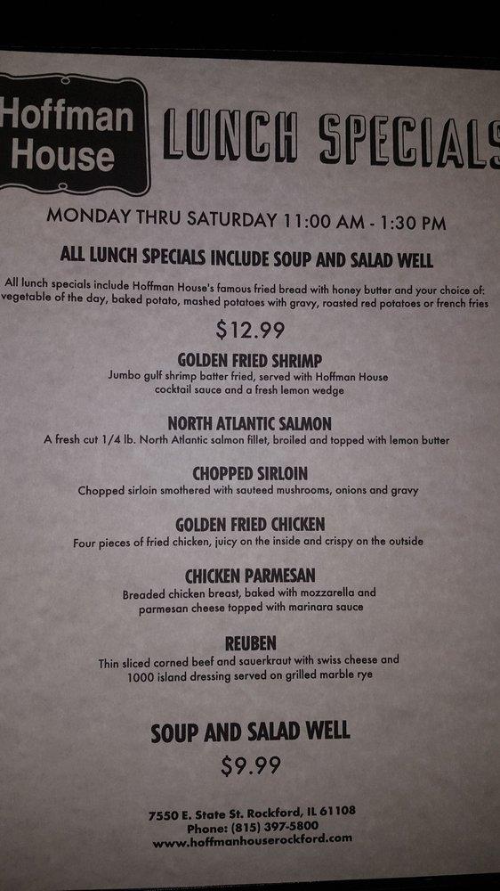 Menu at Hoffman House Supper Club, Rockford