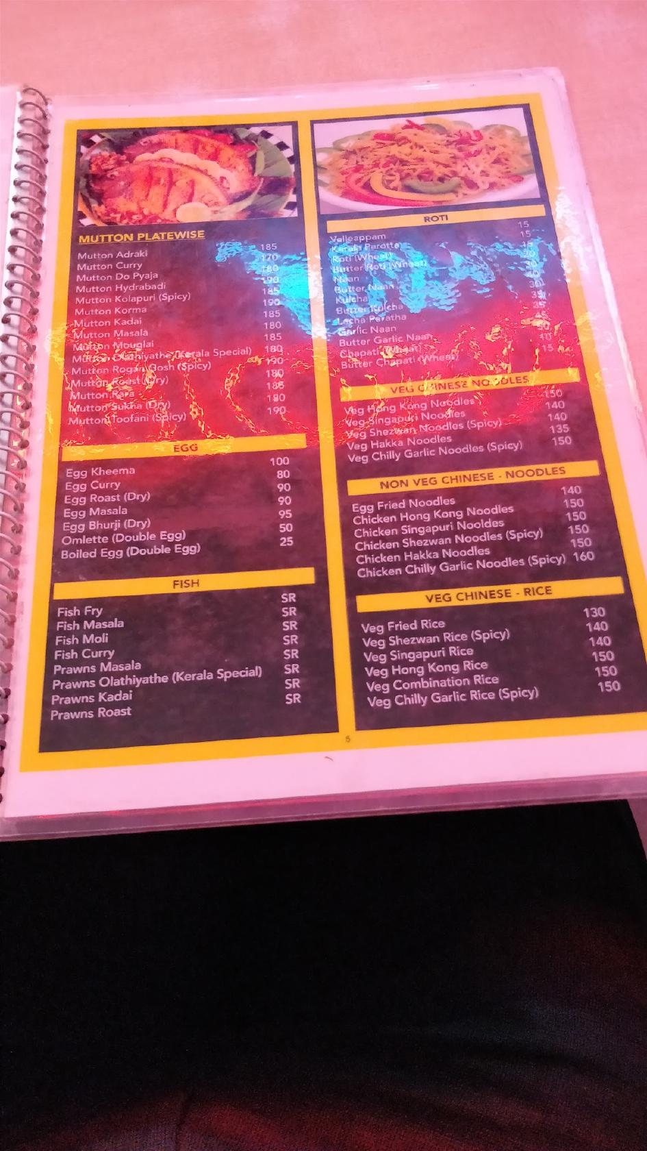 Thomson Restaurant menu