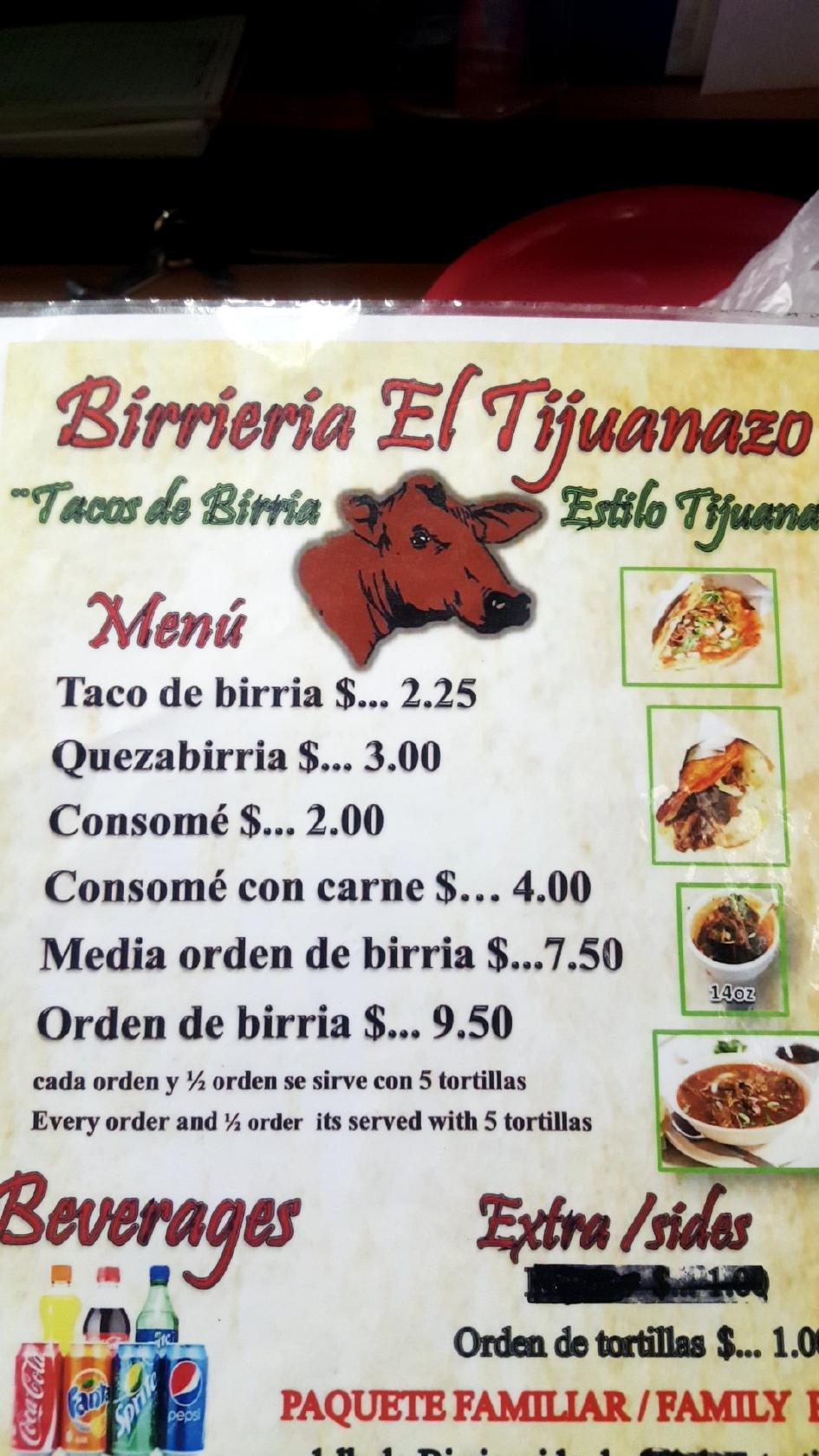 Birrieria El Tijuanazo in Colton - Restaurant menu and reviews