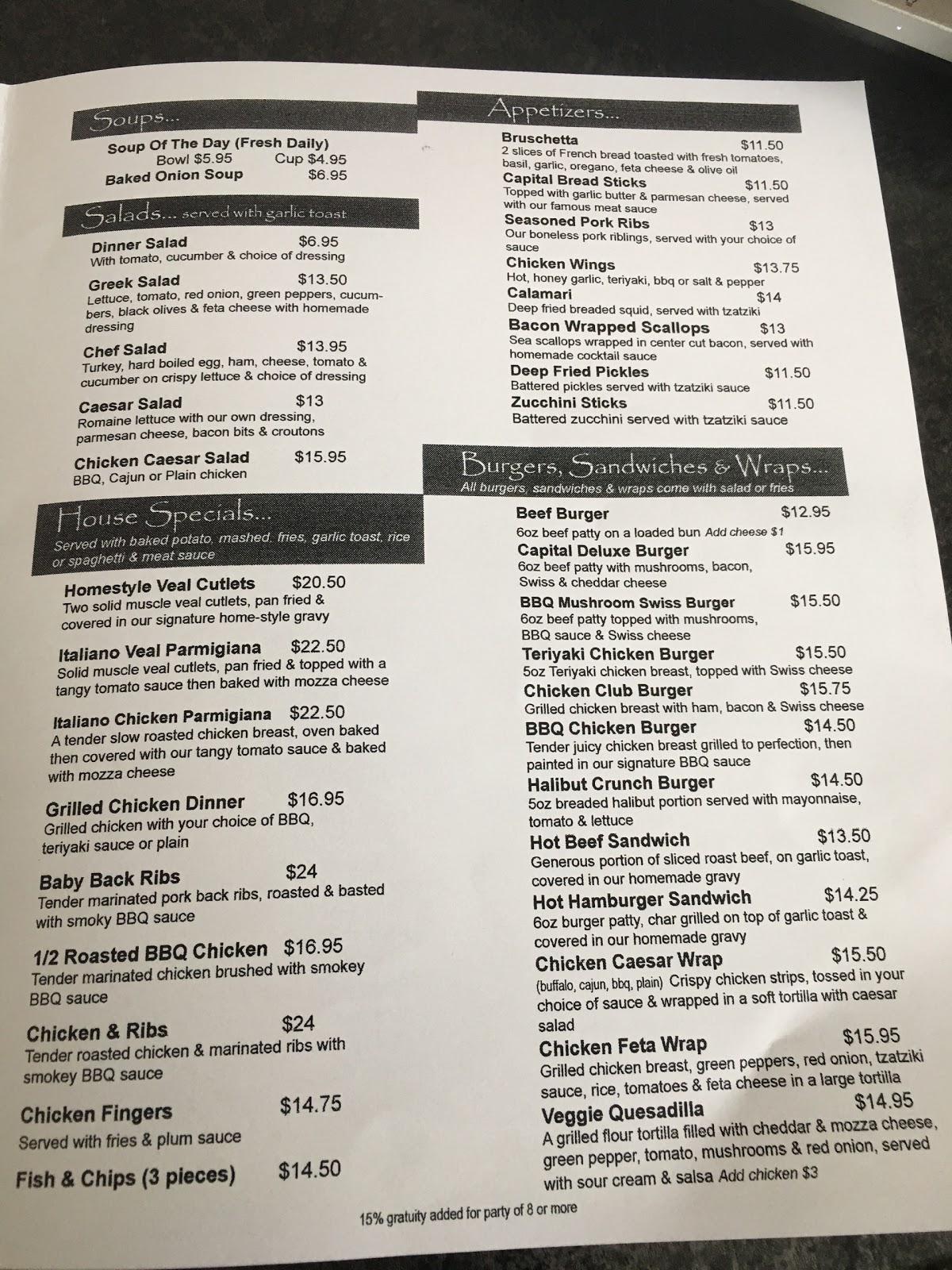 Menu at Capital Pizza and steak house steakhouse, St. Albert, 17 St Anne St