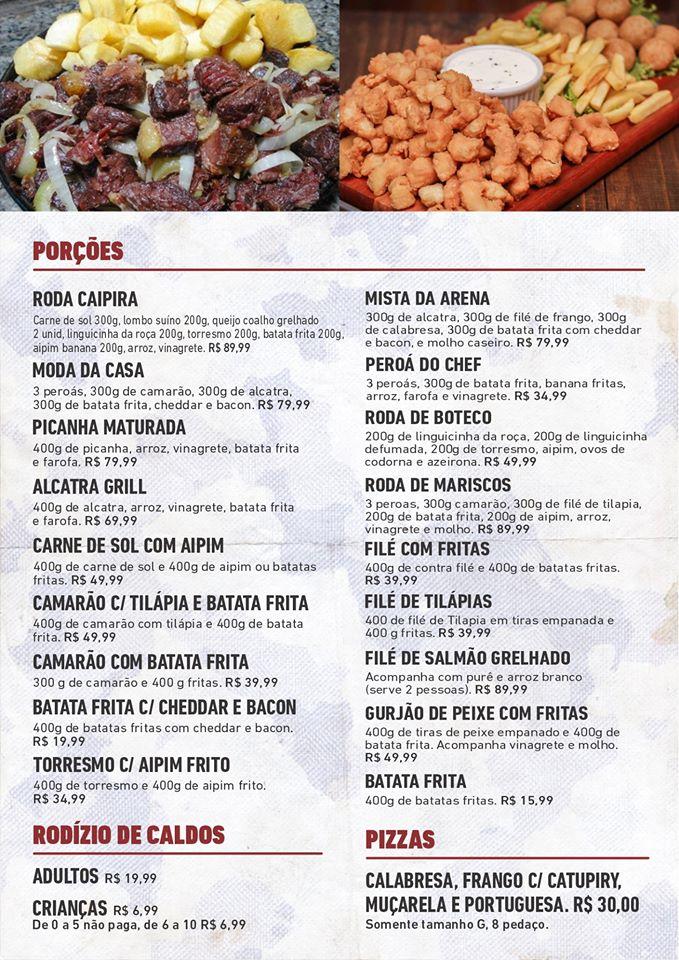 Arena do Sabor cardápio
