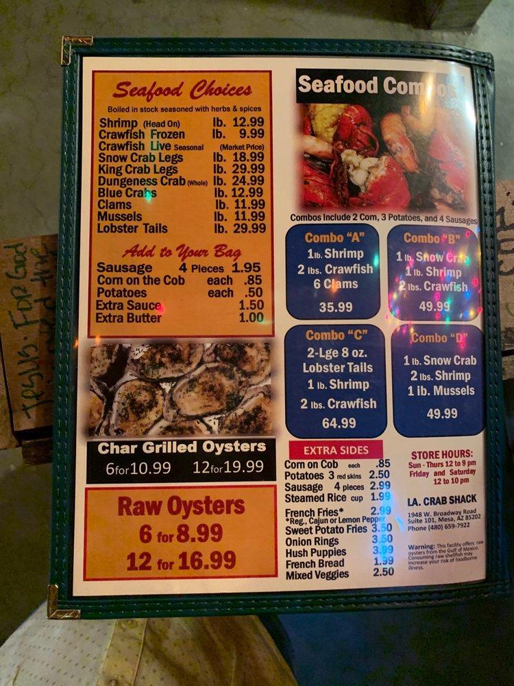 Menu at LA Crab Shack (Mesa) restaurant, Mesa