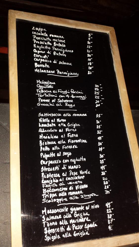 Menu au Restaurant Da Emma, Montréal