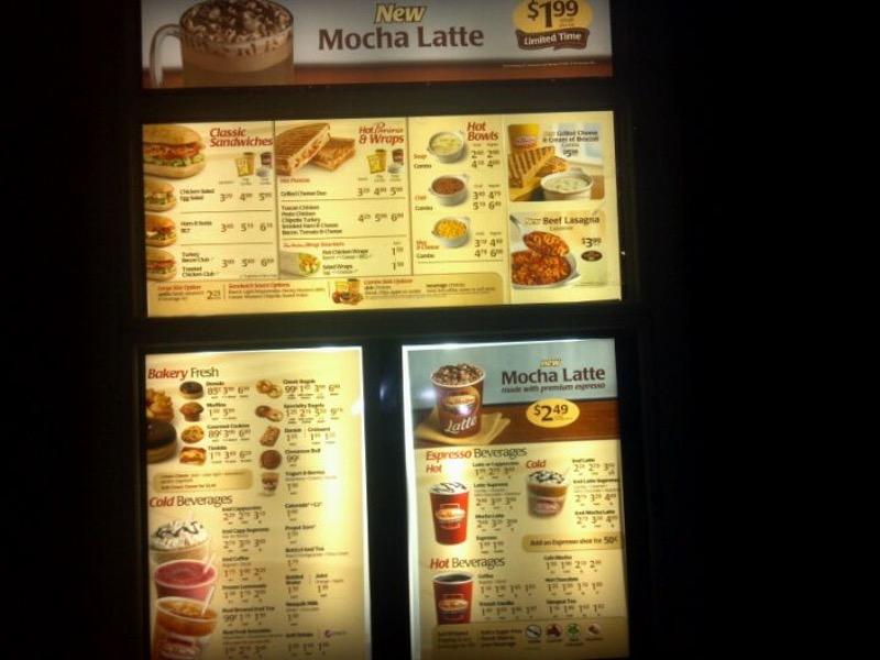 Menu at Tim Hortons restaurant, Fredonia, Rd