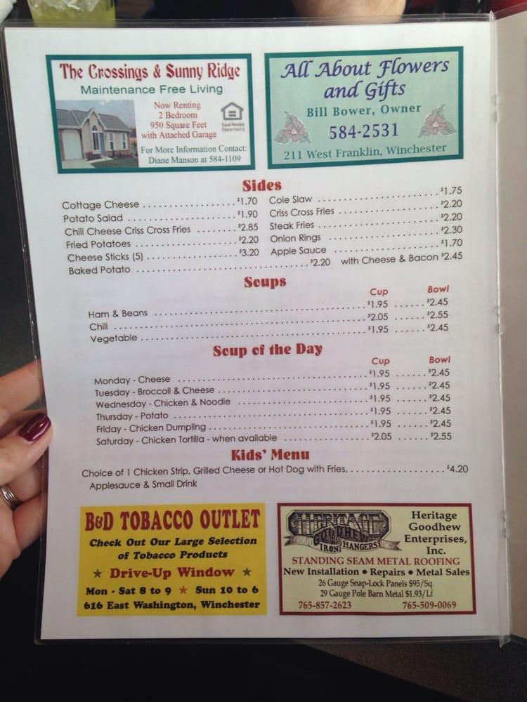 Menu at Mrs. Wick's Restaurant & Pie Shop, Winchester