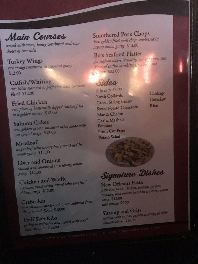 Menu at Bowman's SoulNThe Wall restaurant, Hampton