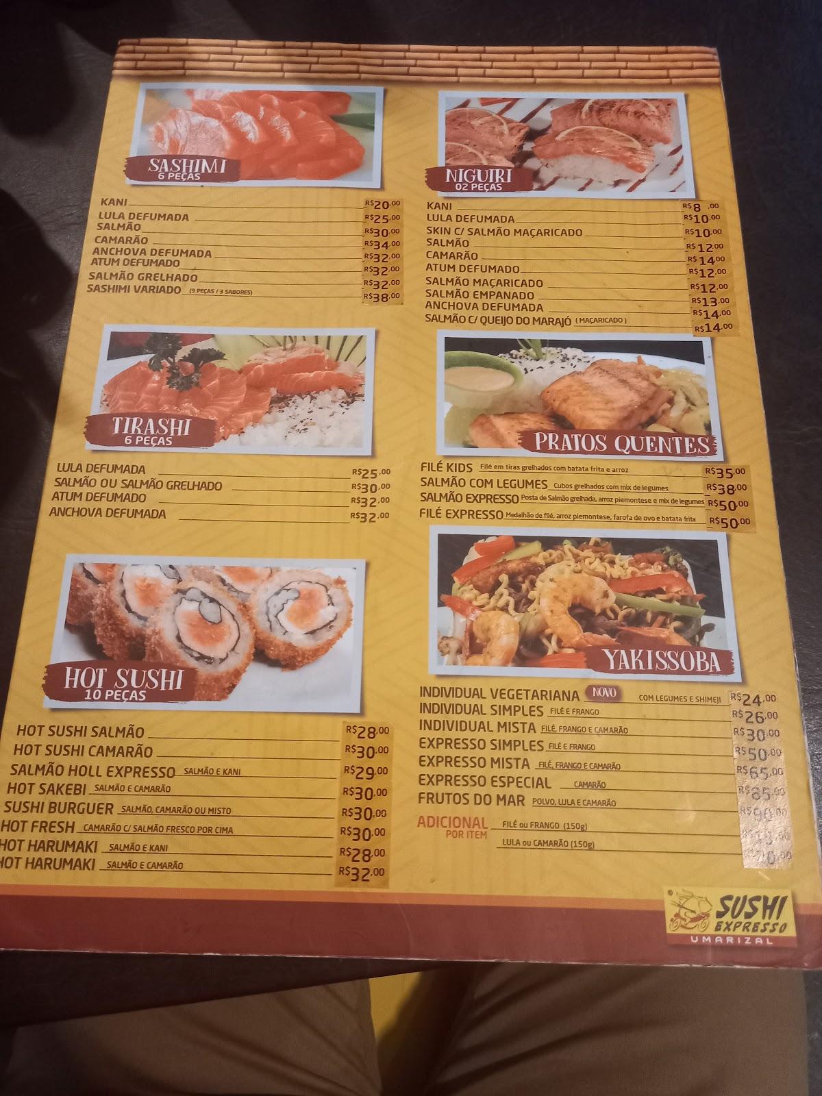 Sushi Expresso cardápio