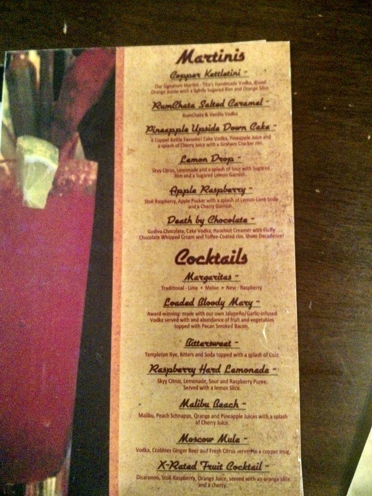 Menu at Copper Kettle pub & bar, Dubuque