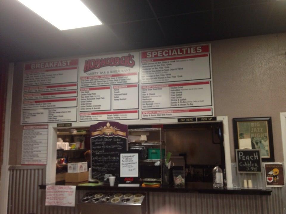 Menu at Hobnobber's Variety Bar & Restaurant, New Orleans