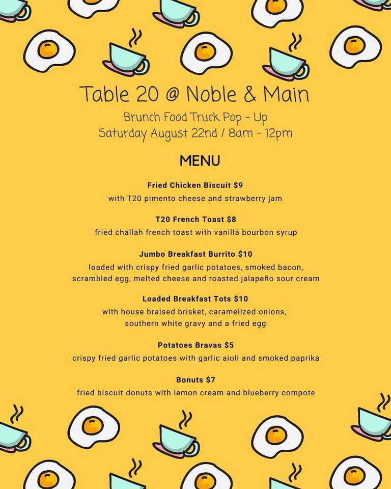 Menu at Noble & Main Coffee Co. cafe, Cartersville