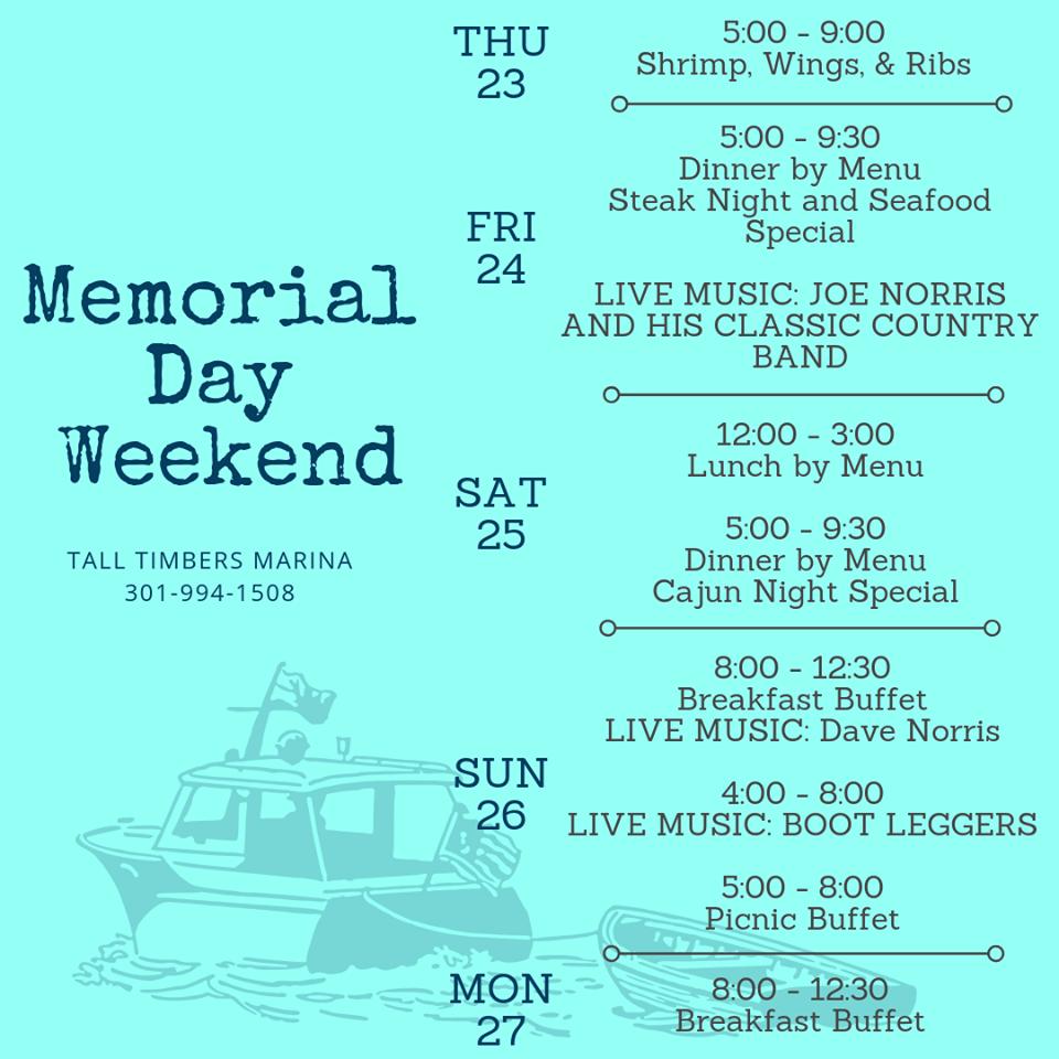Menu at Tall Timbers Marina pub & bar, Tall Timbers