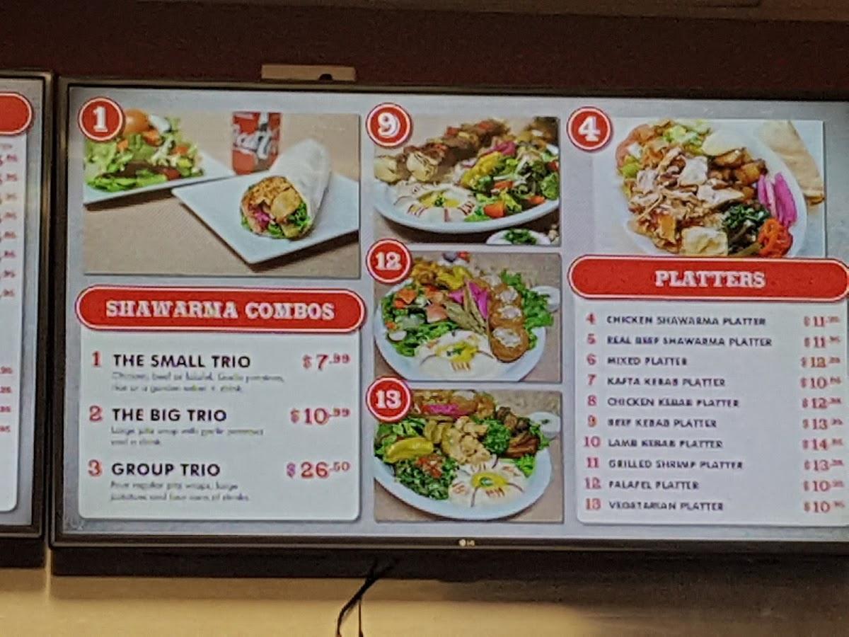 Menu at Shawarma On Wheels restaurant, Cornwall, Pitt St
