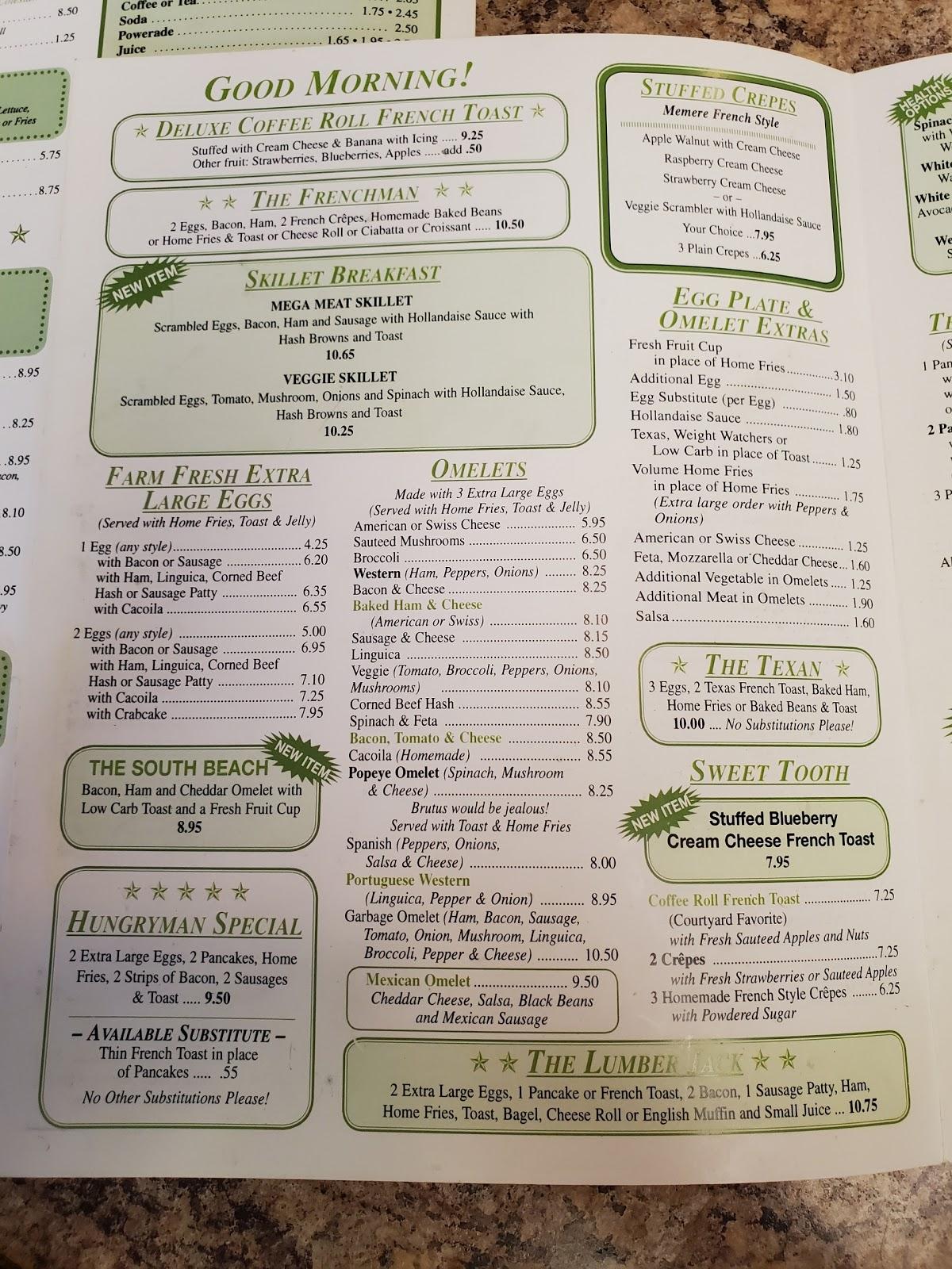 Menu at Courtyard Restaurant, Fairhaven