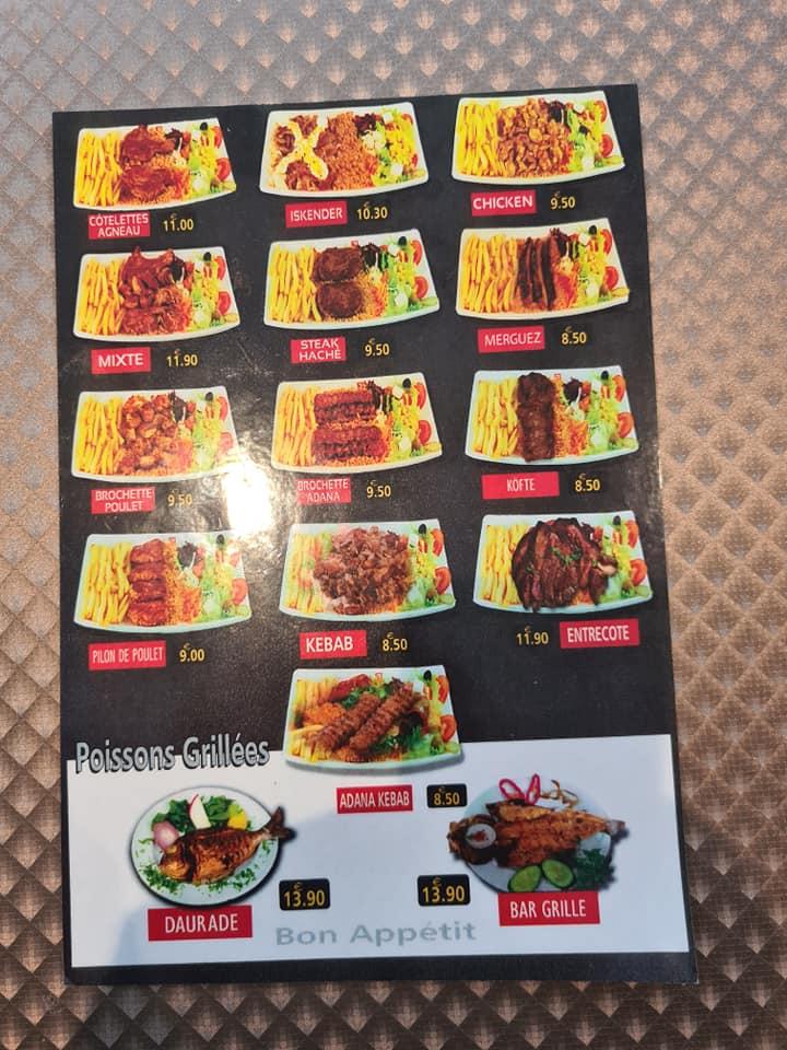 Menu au Grill kebab restaurant, La FertéMacé