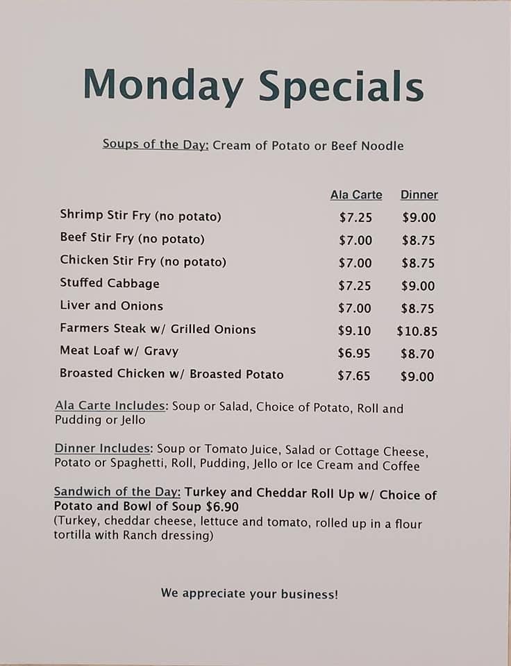 Menu at Golden Flame Family Restaurant, Manitowoc