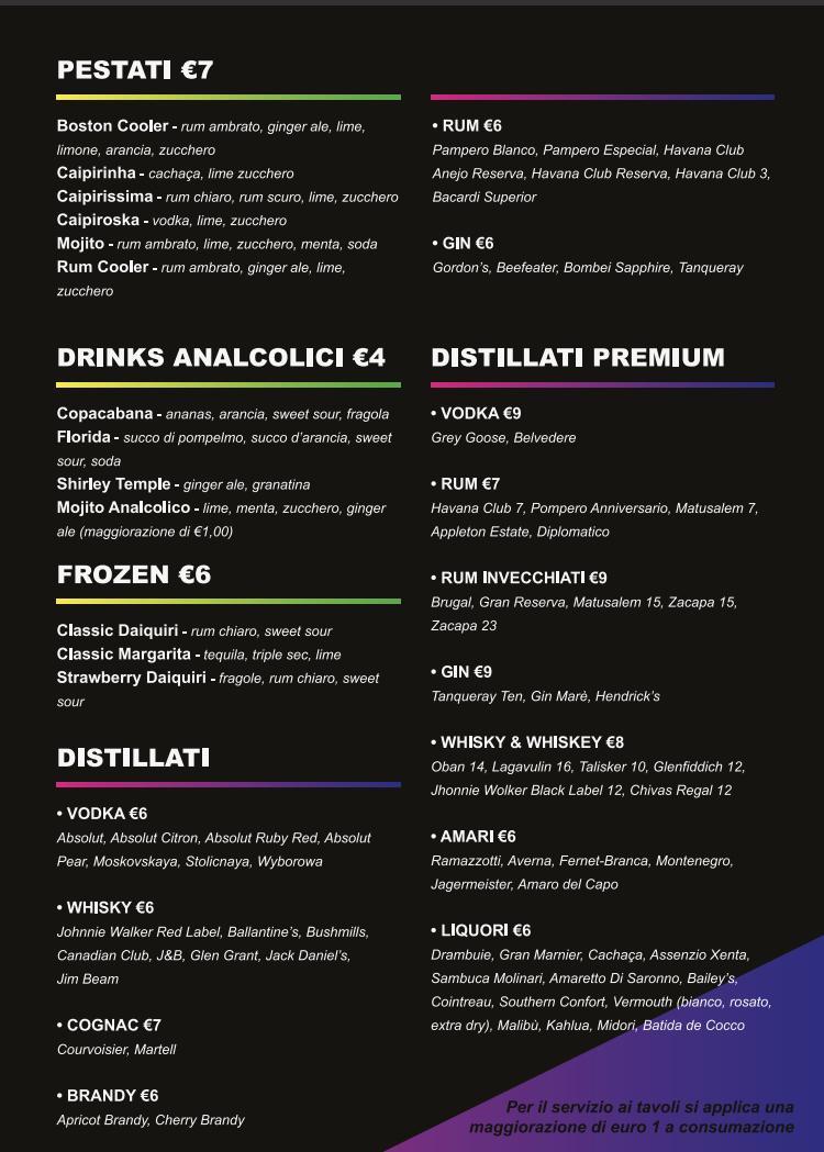Menu di ONE - American Bar 