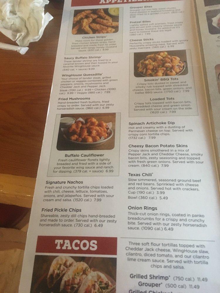 Menu at Winghouse pub & bar, Brandon, 775 W Brandon Blvd