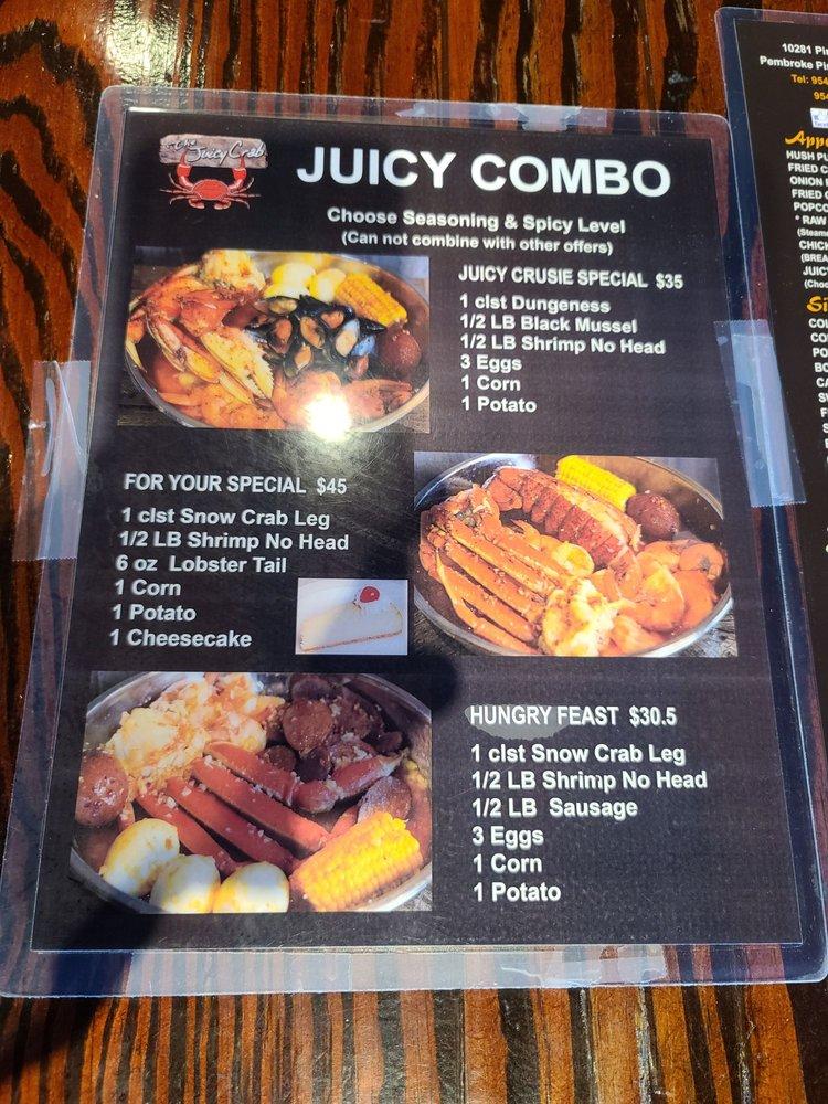 Menu at The Juicy Crab restaurant, Pembroke Pines