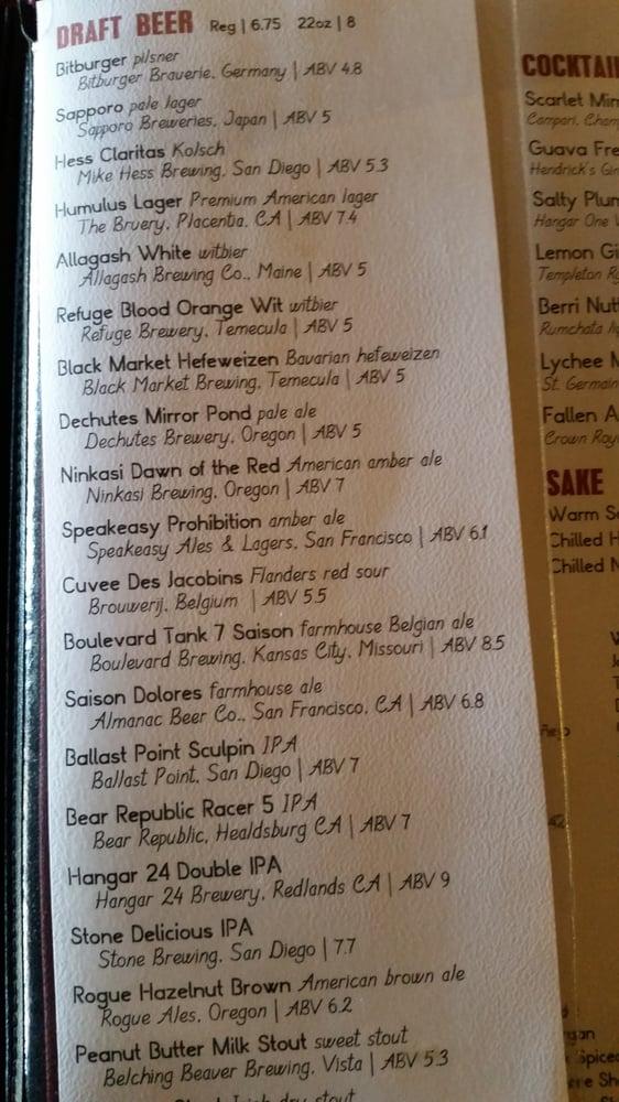 Menu at Khan's Cave Grill & Tavern restaurant, San Diego