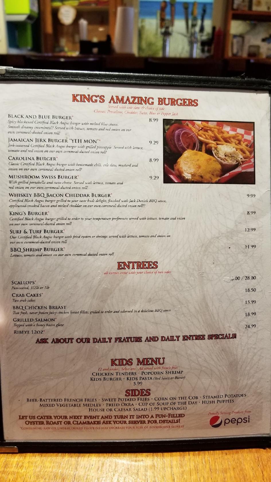 Menu at King's Crab Shack and Oyster bar, WinstonSalem