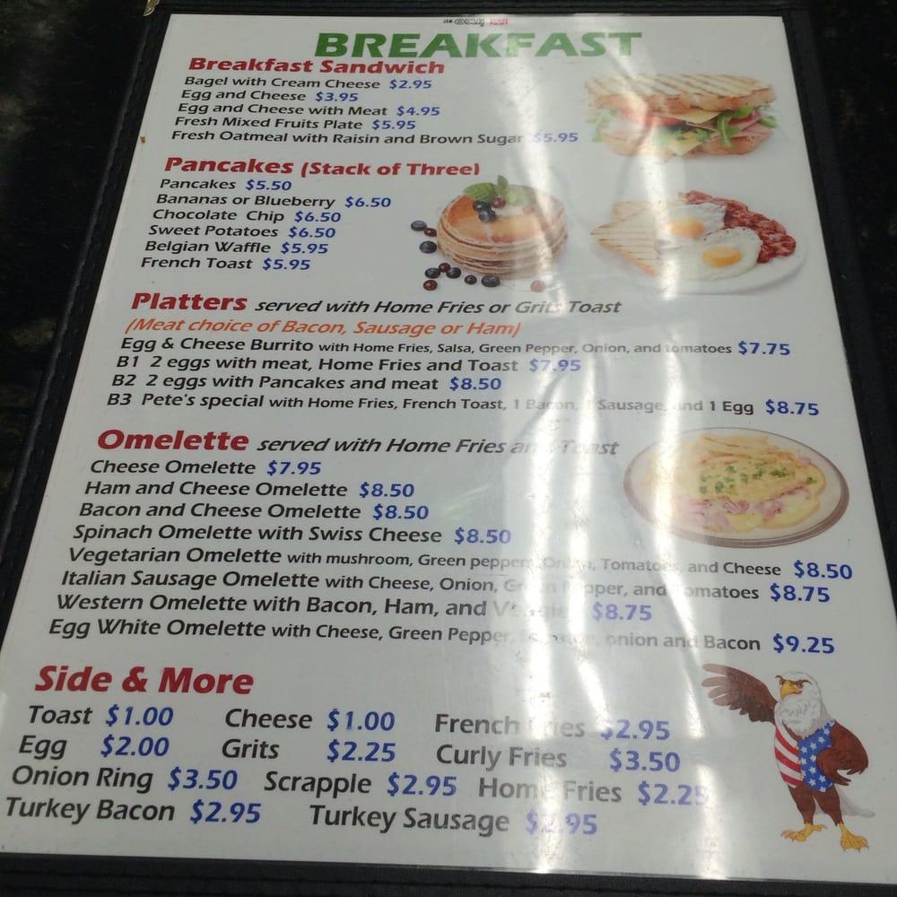 Menu At Pete S Diner Restaurant Washington   R540 Menu Petes Diner 2022 10 2 