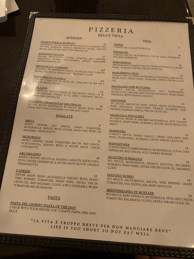 Menu at Pizzeria Bella Vista by Signorelli, Chesapeake