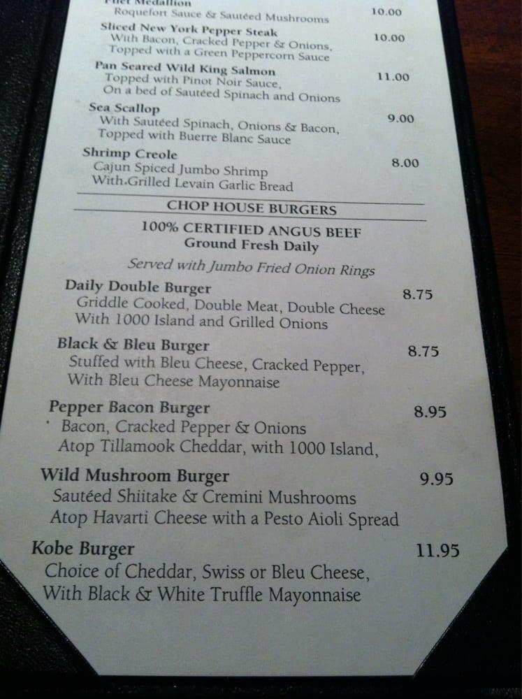 Menu at The Grill on the Alley pub & bar, San Jose