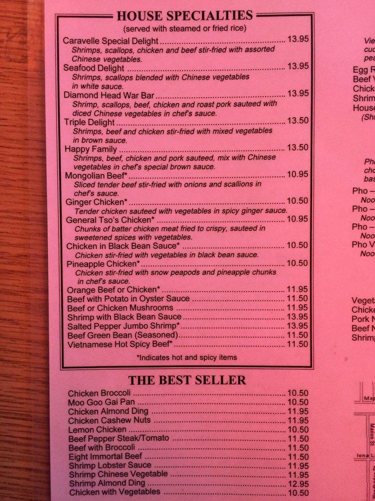 Menu at Caravelle Restaurant, Little Canada, 1 Little Canada Rd E