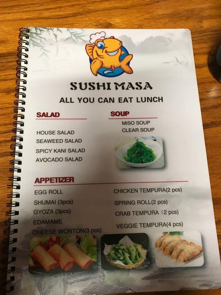 Menu At Sushi Masa Restaurant Selinsgrove