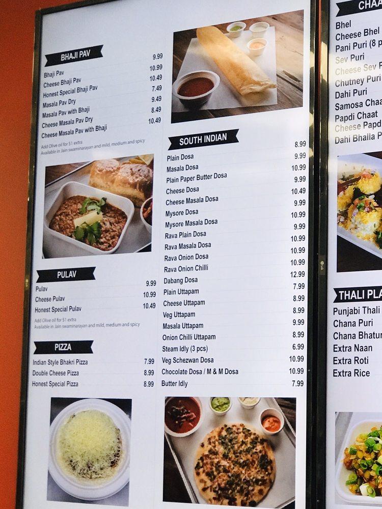 Menu at Honest Restaurant, Bellevue