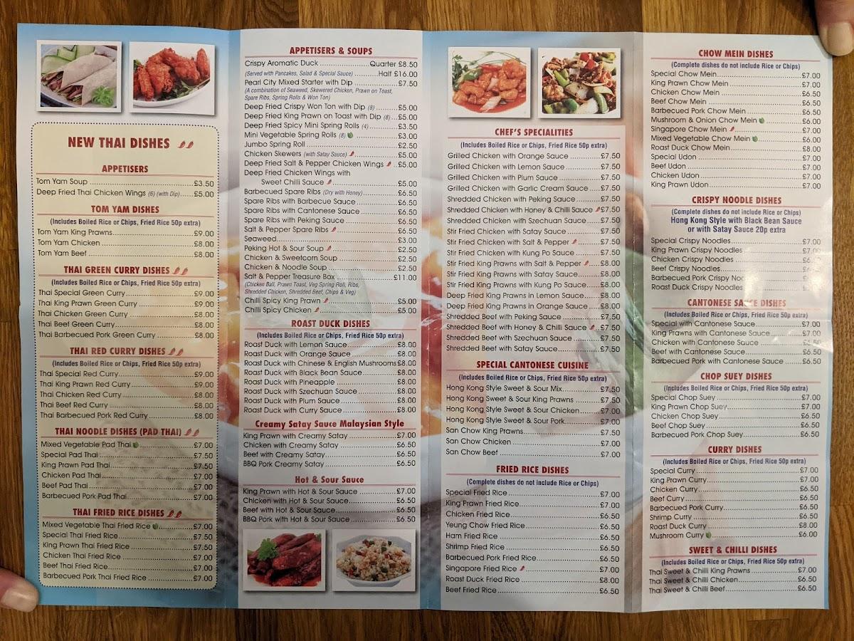 Menu at Pearl City fast food, Wigton