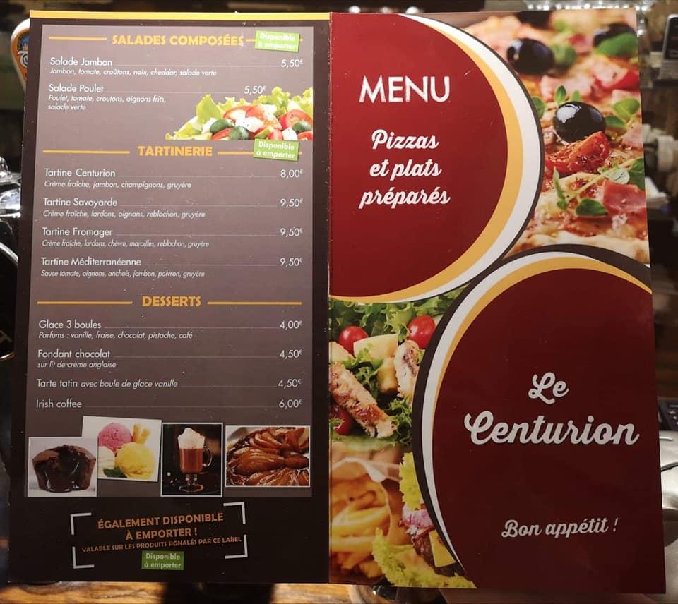 Menu au Le Centurion pub et bar, Zoteux